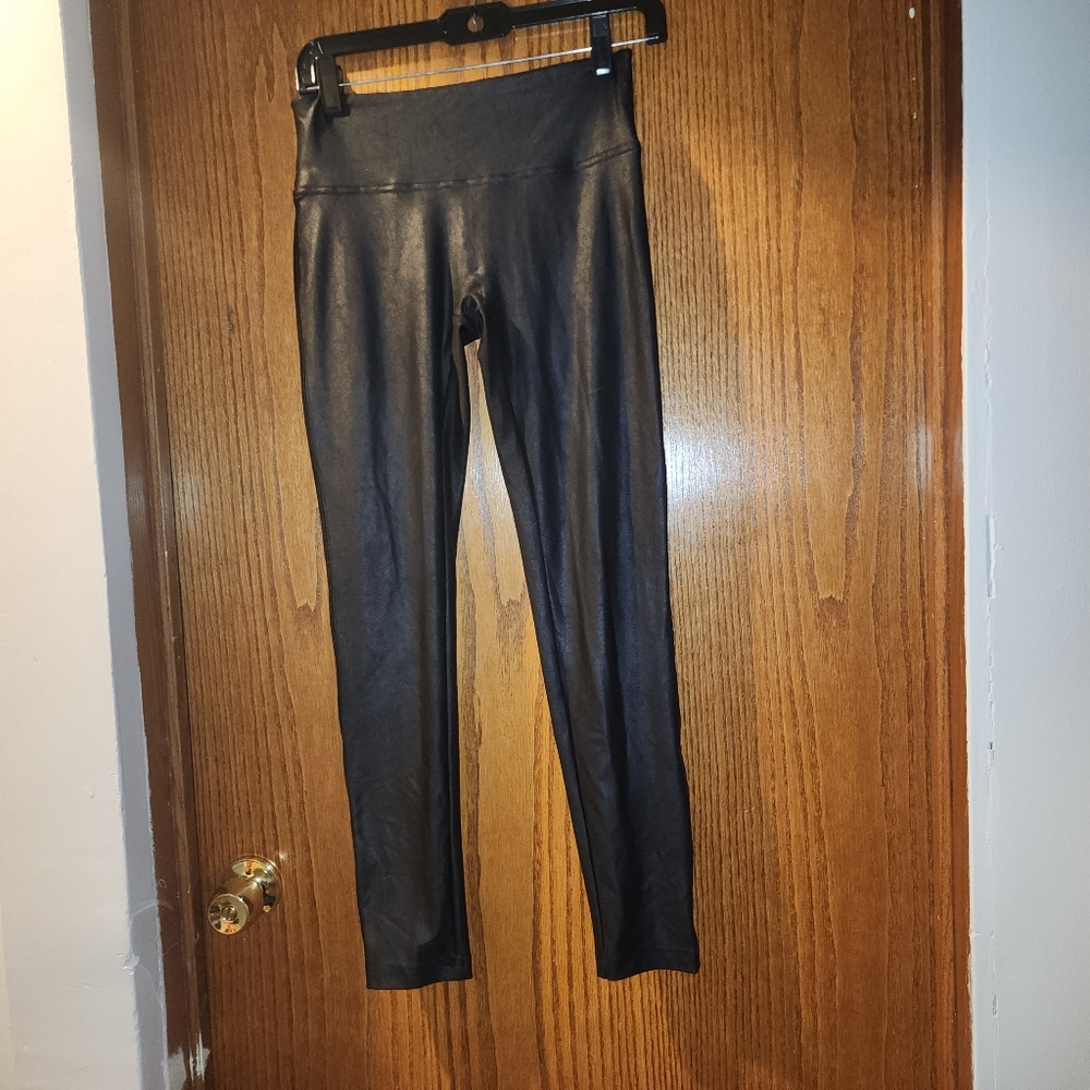 Shinestar Womens Liquid Faux Leather Leggings M